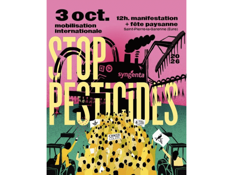 Stop Pesticides – Mobilisation internationale le 3 octobre 2026 à Saint‑Pierre‑la‑Garenne (Eure)